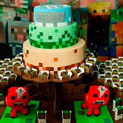 Decoração para festa infantil com tema Minecraft