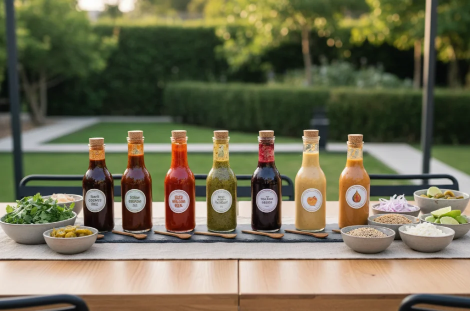 Bar de Molhos para Churrasco: Como montar uma ilha de acompanhamentos criativos