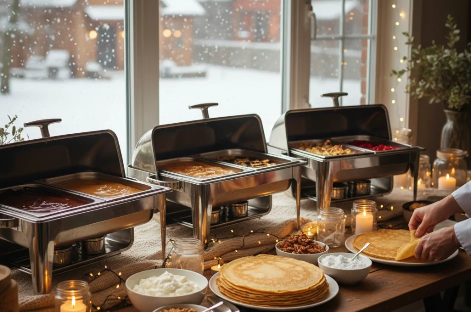 Buffet de Crepe no Inverno: Por que essa é a opção mais aconchegante para noites frias?