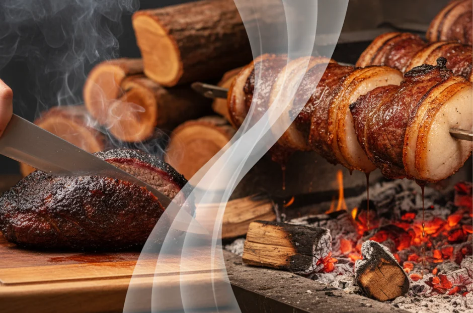 Churrasco Americano vs. Brasileiro: Diferenças de cortes, lenha e tempo de preparo