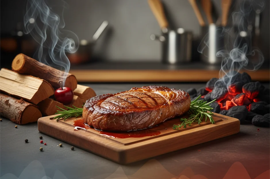 Fumaça e Sabor: Como o tipo de lenha ou carvão altera o gosto da carne