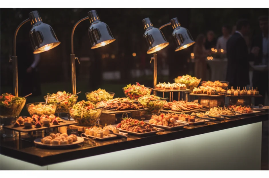 Iluminação para a área do Buffet: Como garantir que a comida seja bem apresentada à noite?
