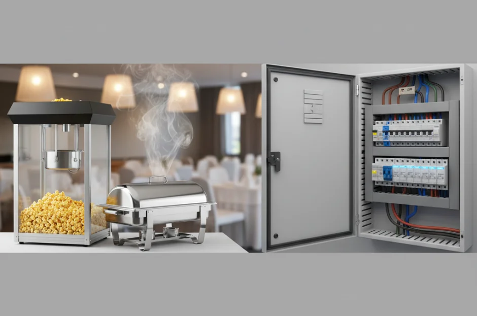 Instalação Elétrica para Buffets: Como evitar que a pipoqueira ou o rechaud derrubem o disjuntor?