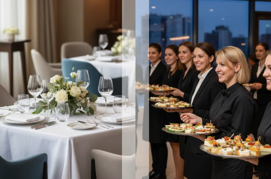 Lugar à Mesa vs. Buffet Volante: Qual estilo escolher para um público de idade mista?
