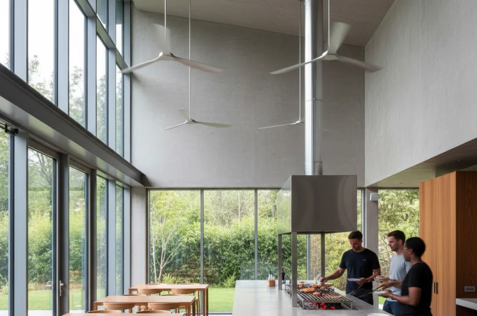 Pé direito e Ventilação: Como garantir o conforto térmico em festas com churrasqueira interna?