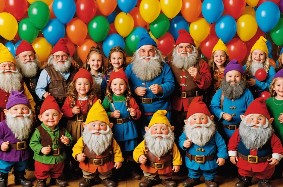 Personagens Vivos: Anões interpretando temas de filmes em festas infantis