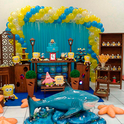 Decoração para festa infantil com tema Bob Esponja