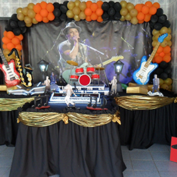 Decoração para festa infantil com Bruno Mars