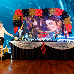 Decoração para festa infantil com tema Michael Jackson