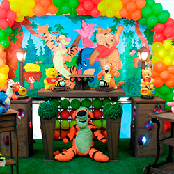 Decoração para festa infantil com tema Ursinho Pooh